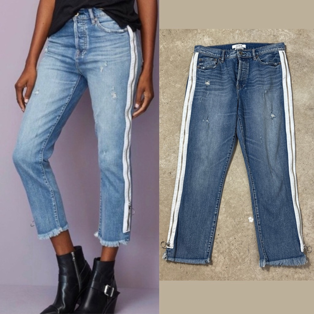 Pistola Blue Jeans Charlie High Rise Straight Leg Side Zippers Women’s Size 29